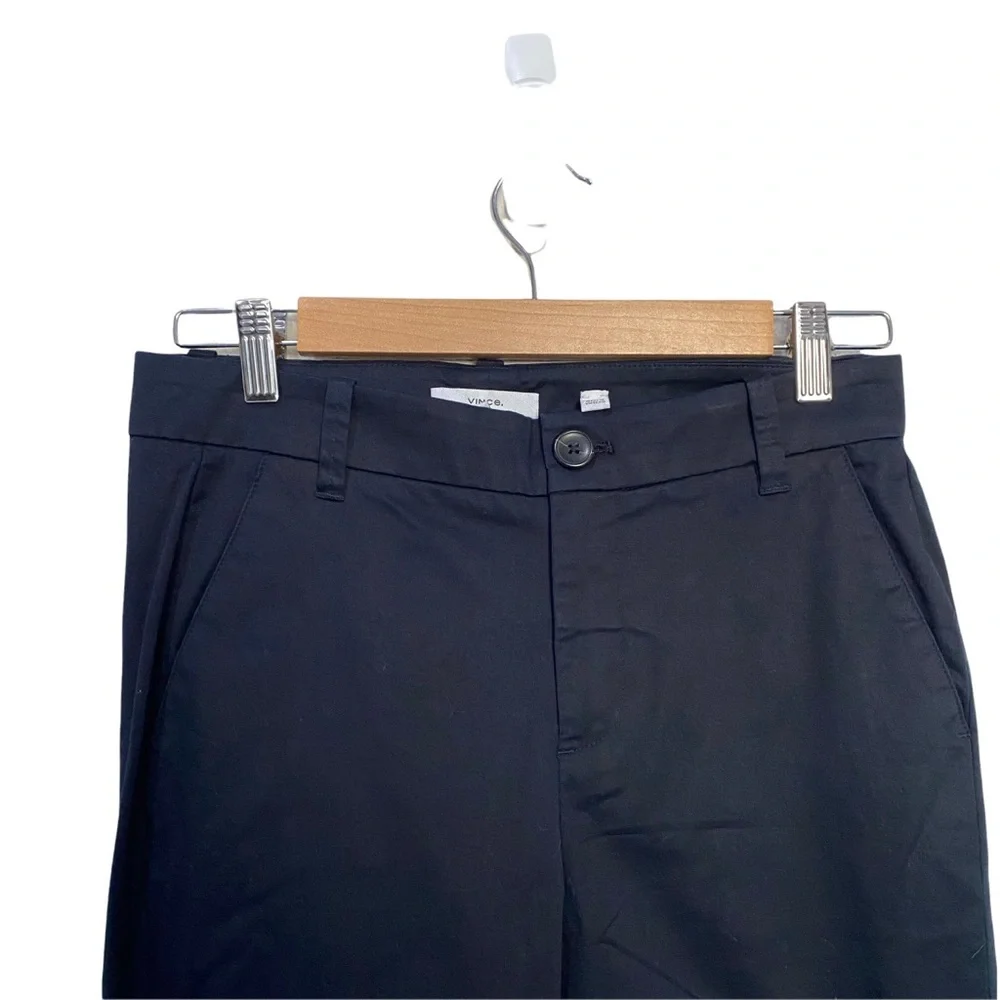 Vince Flat Front Crop Trousers Navy Blue 2 / 28 Career wear